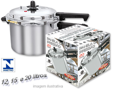 fulgor - panela de pressão polida - linha industrial com cabo